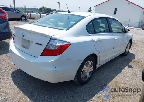 2012 Honda Civic Hybrid from USA, damaged, VIN JHMFB4F28CS002073